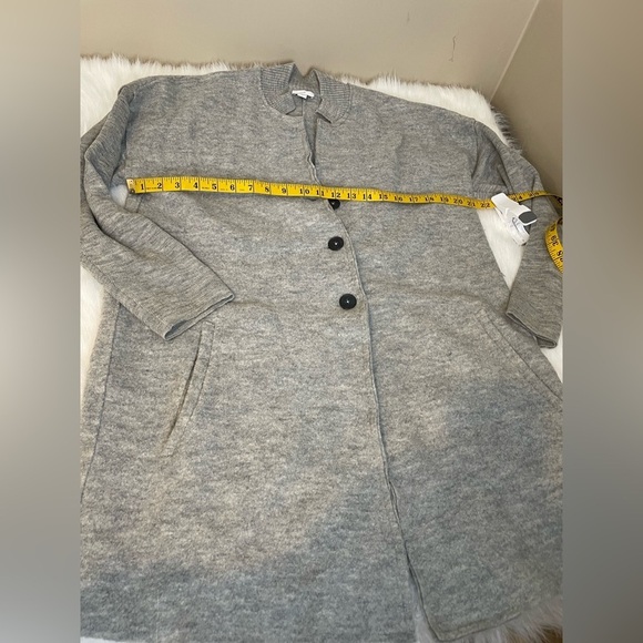 J Jill Merino Wool Gray Button-Up Long Line Cardigan - Picture 7 of 14